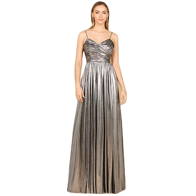 Lara Women's High Slit Metallic Jersey Dress