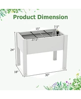 Slickblue Raised Bed Grow Box Self-Watering Planter Stand with Water Level Monitor