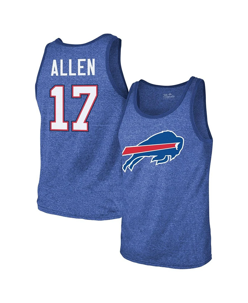 Majestic Men's Josh Allen Royal Buffalo Bills Tri-Blend Player Name Number Tank Top