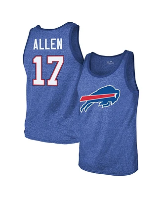 Majestic Men's Josh Allen Royal Buffalo Bills Tri-Blend Player Name Number Tank Top