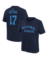 Nike Big Boys and Girls Shohei Ohtani Navy National League 2024 Mlb All-Star Game Name Number T-Shirt