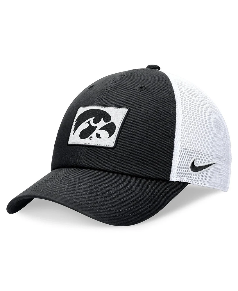 Nike Men's Black/White Iowa Hawkeyes Primetime Club Trucker Adjustable Hat