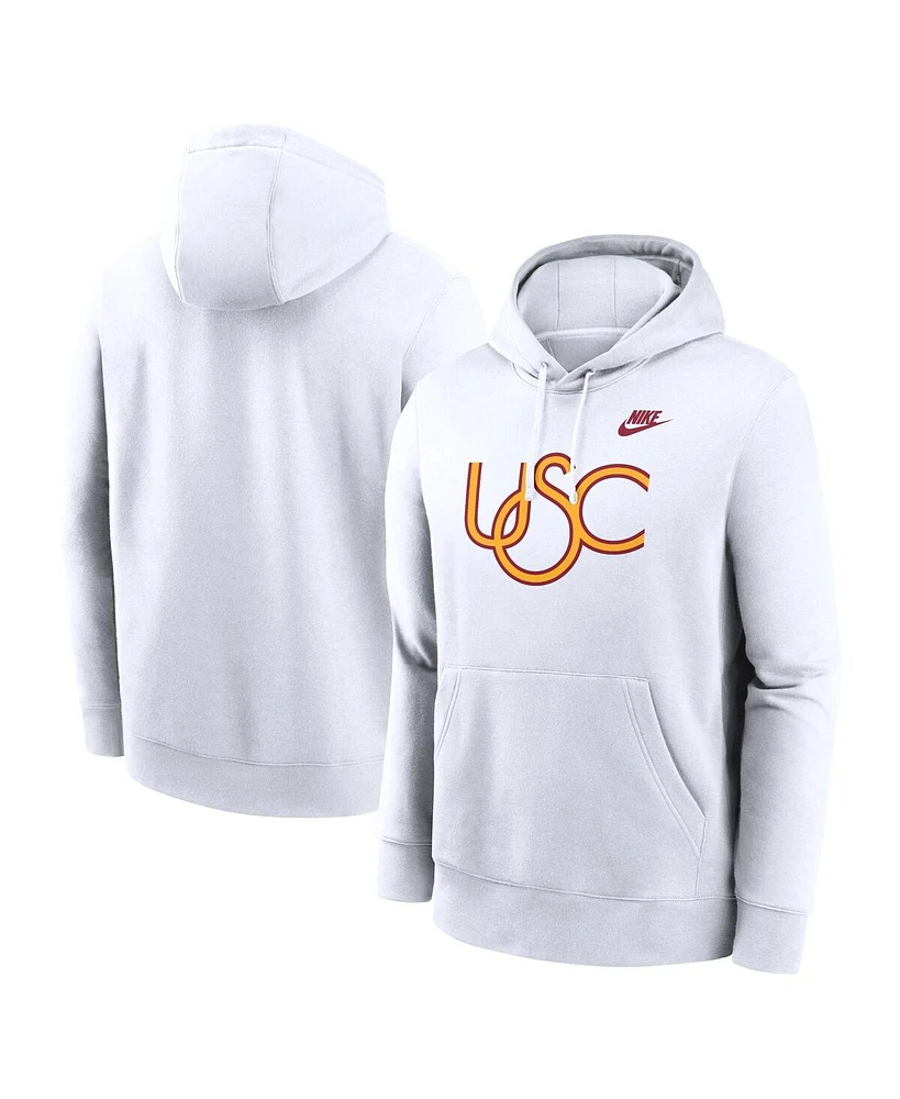 Nike Men's White Usc Trojans Legacy Logo Club Fleece Pullover Hoodie