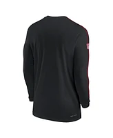 Nike Men's Black Atlanta Falcons Sideline Coach Uv Performance Long Sleeve T-Shirt