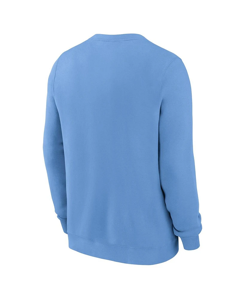 Nike Men's Carolina Blue North Tar Heels Legacy Classic Tackle Twill Embroidered Arch Over Logo Pullover Sweatshirt