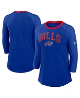 Nike Women's Royal Buffalo Bills Raglan 3/4 Sleeve T-Shirt