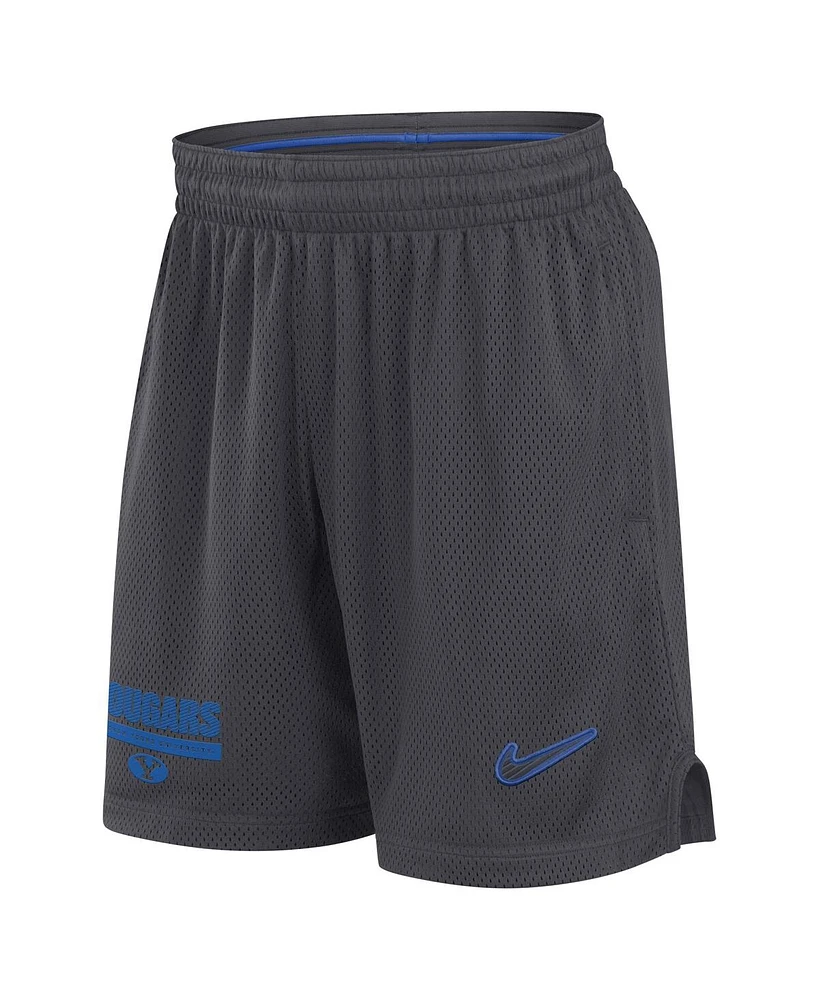 Nike Men's Anthracite Byu Cougars 2024 Sideline Mesh Shorts