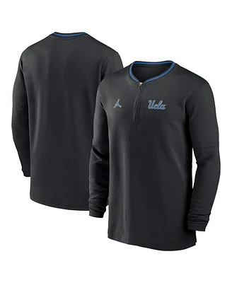 Jordan Men's Black Ucla Bruins 2024 Sideline Coach Performance Half-Zip Long Sleeve Top