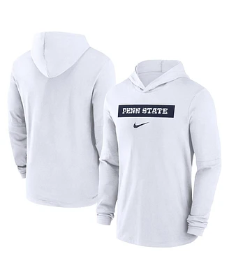 Nike Men's White Penn State Nittany Lions Sideline Hoodie Performance Long Sleeve T-Shirt