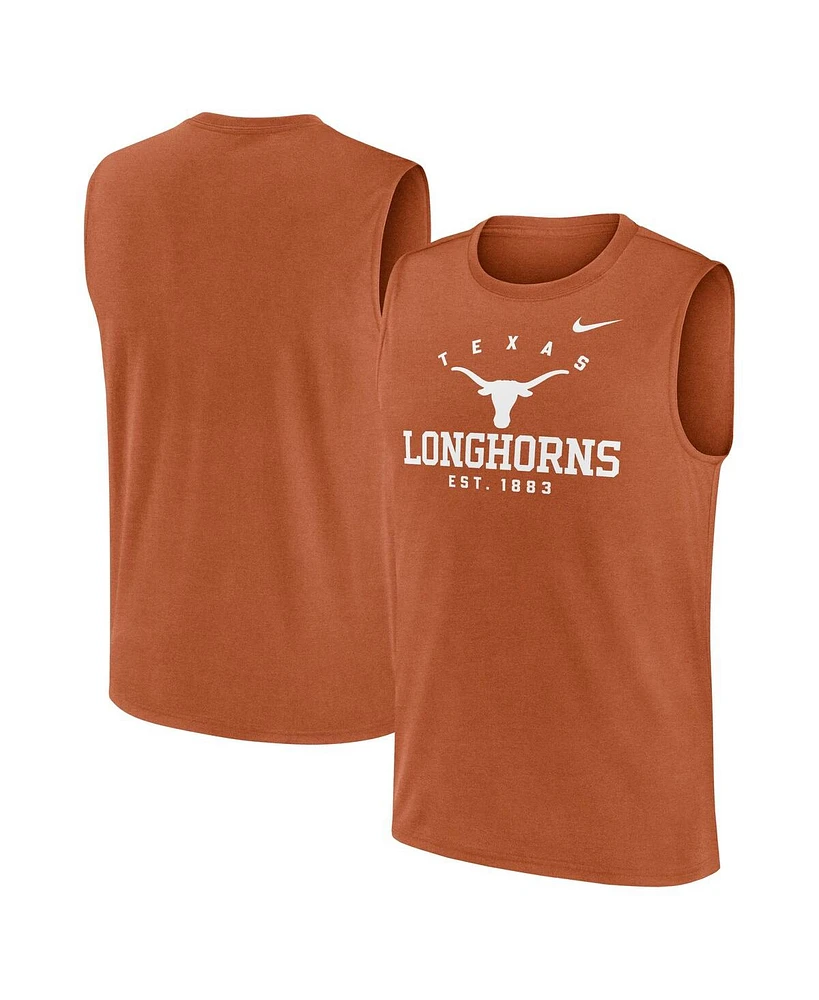 Nike Men's Texas Orange Longhorns Primetime Legend Lock Up Performance Muscle Tank Top