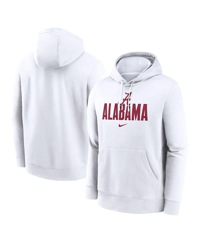 Nike Men's White Alabama Crimson Tide Primetime Club Fleece Pullover Hoodie