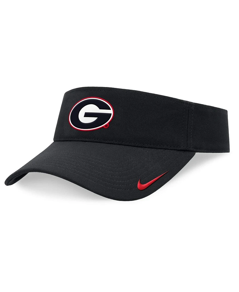 Nike Men's Black Georgia Bulldogs On-Field Ace Performance Adjustable Visor