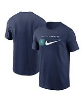 Nike Men's Navy Seattle Mariners Team Swoosh Lockup T-Shirt