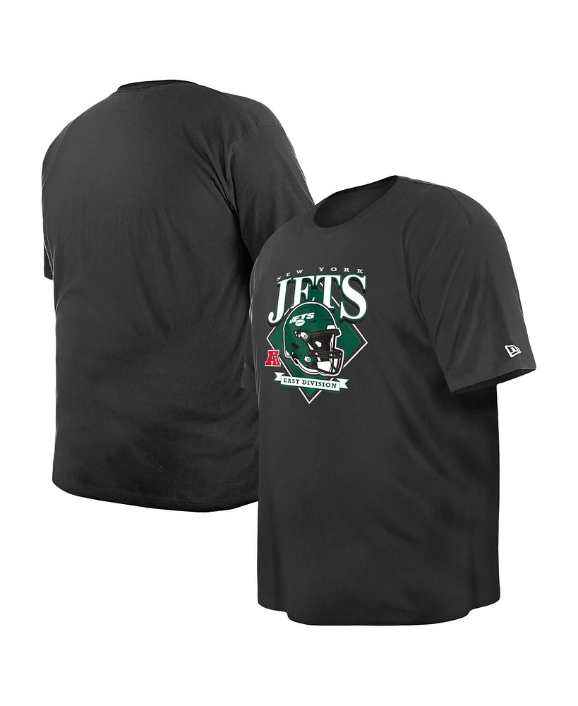 New Era Men's Black York Jets Big Tall Helmet T-Shirt