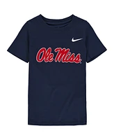 Nike Little Boys and Girls Navy Ole Miss Rebels Logo Performance T-Shirt