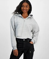 Self Esteem Women's Cropped Star-Embroidered Hoodie