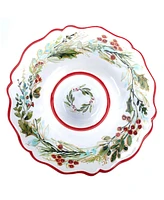 Certified International Christmas Gatherings 2-Pc. Melamine Appetizer Set