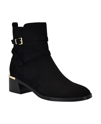 Calvin Klein Women's Jasen Block Heel Almond Toe Dress Booties