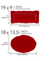 Certified International Perlette Red 2-Pc. Platter Set