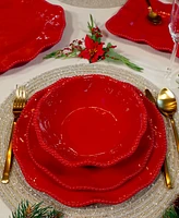 Certified International Perlette Red Dinner Plates, Set of 4