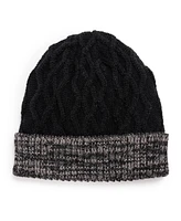 Muk Luks Men's Cable Cuff Cap, Ebony, One