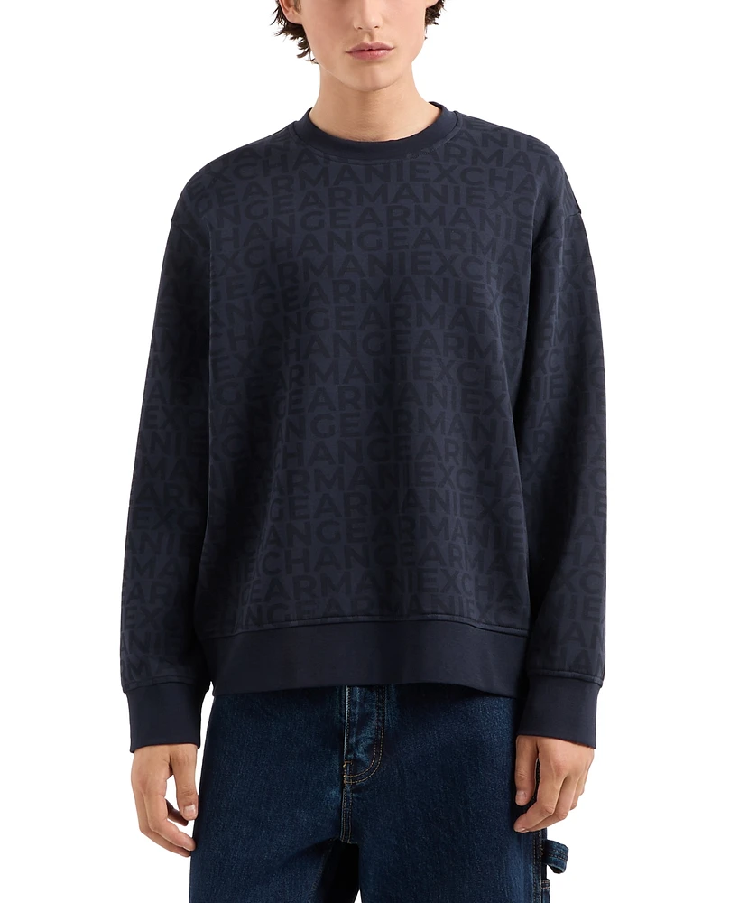 A|X Armani Exchange Men's Allover Logo Sweatshirt