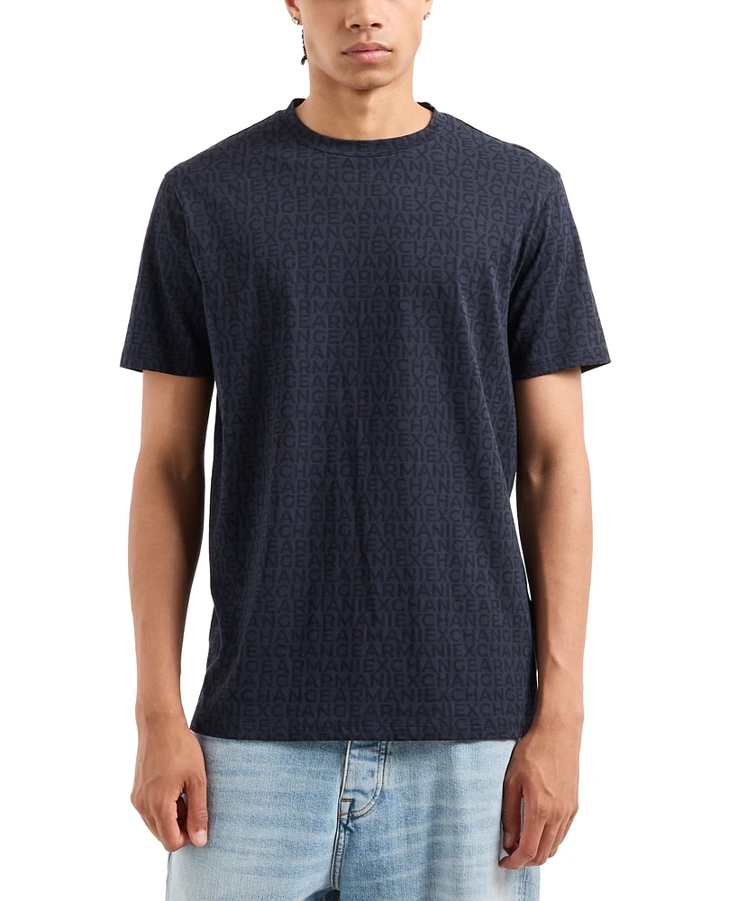 A|X Armani Exchange Men's Allover Logo Print T-Shirt