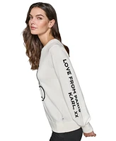 Karl Lagerfeld Paris Women's Choupette Crewneck Sweater, Regular & Petites