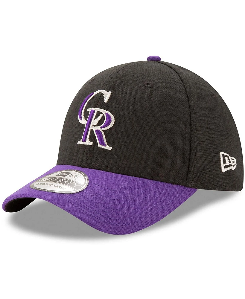 New Era Men's Black/Purple Colorado Rockies Alternate Team Classic 39THIRTY Flex Hat