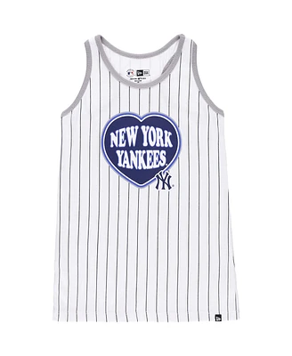 New Era Big Girls White New York Yankees Pinstripe Tank Top