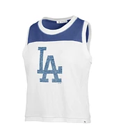 '47 Brand Women's White Los Angeles Dodgers Premier Zoey Waist Length Tank Top