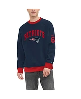 Tommy Hilfiger Men's Navy New England Patriots Reese Raglan Tri-Blend Pullover Sweatshirt