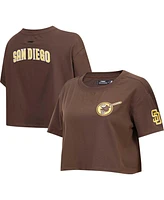 Pro Standard Women's Brown San Diego Padres Classic Team Boxy Cropped T-Shirt