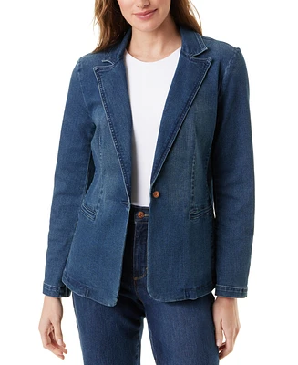 Gloria Vanderbilt Women's Denim One-Button Blazer