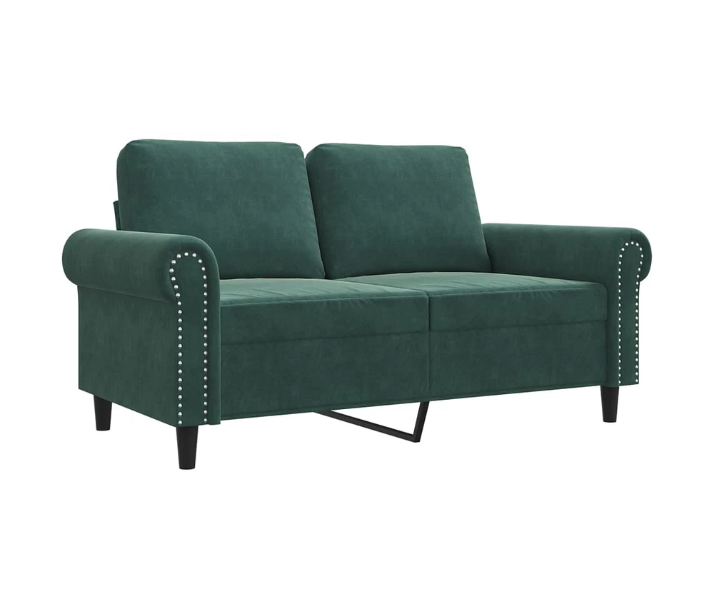 vidaXL 2-Seater Sofa Dark Green 47.2" Velvet