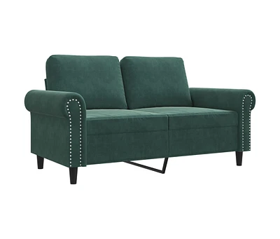 vidaXL 2-Seater Sofa Dark Green 47.2" Velvet