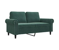vidaXL 2-Seater Sofa Dark Green 47.2" Velvet