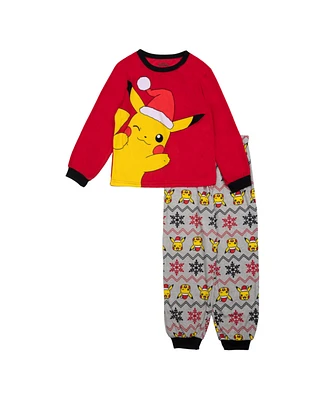 Pokemon Big Boy Holiday Long Sleeve Leg, 2 piece set