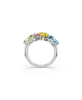 Swarovski Gema Mixed Cuts, Multicolored, Rhodium Plated Cocktail Ring