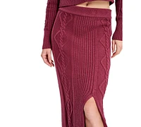 Dkny Jeans Women's Cable Knit Sweater Midi Skirt