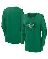 Nike Women's Green New York Jets Rewind Playback Icon Performance Pullover Sweatshirt