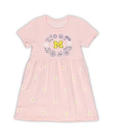 Wes & Willy Girls Toddler Pink Michigan Wolverines Daisy Dress