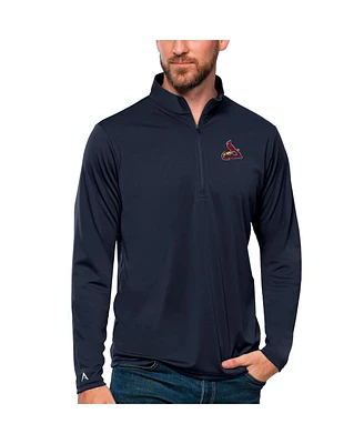 Antigua Men's Navy St. Louis Cardinals Tribute Quarter-Zip Pullover Top