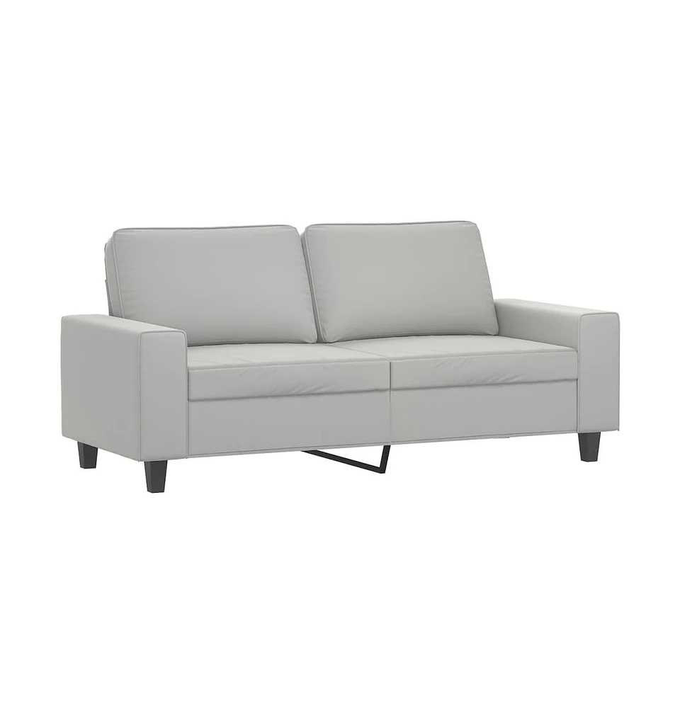 vidaXL 2-Seater Sofa Light Gray 55.1" Microfiber Fabric