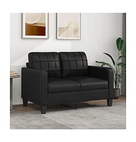 vidaXL 2-Seater Sofa Black 47.2" Faux Leather