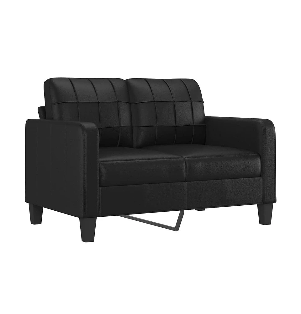 vidaXL 2-Seater Sofa Black 47.2" Faux Leather