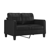 vidaXL 2-Seater Sofa Black 47.2" Faux Leather