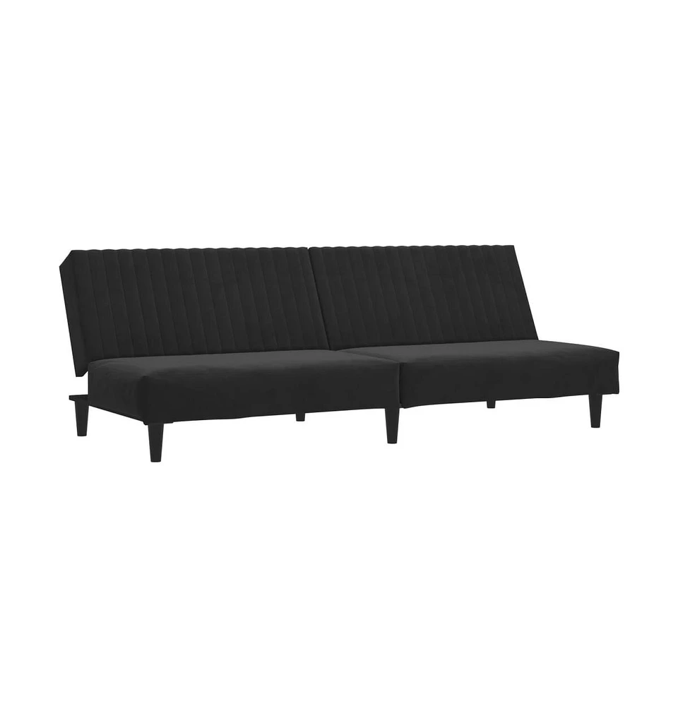 vidaXL 2-Seater Sofa Bed Black Velvet