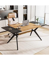 Tribesigns 63 Inch Executive Desk, Large Office Computer Desk with Thickened X-Shape Frame, Modern Working Table Business Furniture for Home Office, O