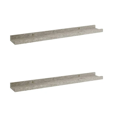 vidaXL Wall Shelves 2 pcs Concrete Gray 23.6"x3.5"x1.2"